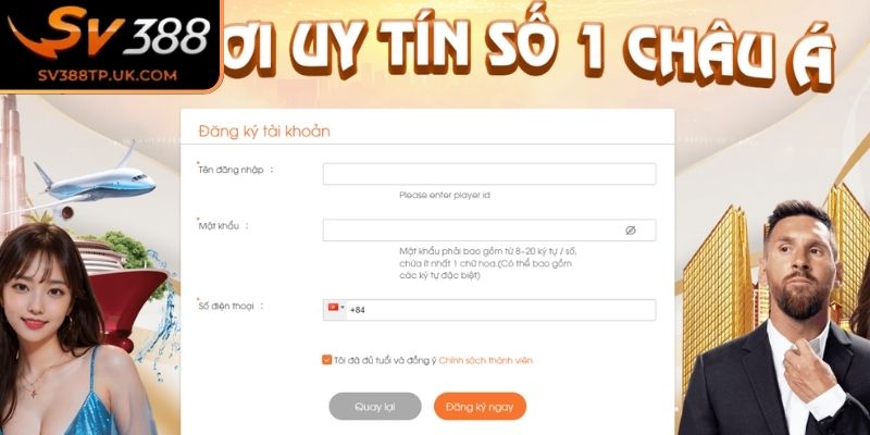 Hướng dẫn đăng ký SV388 đơn giản cho thành viên mới