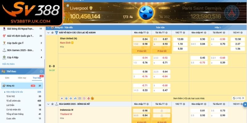 Khái niệm kèo chấp trực tiếp SV388 và vai trò cụ thể 