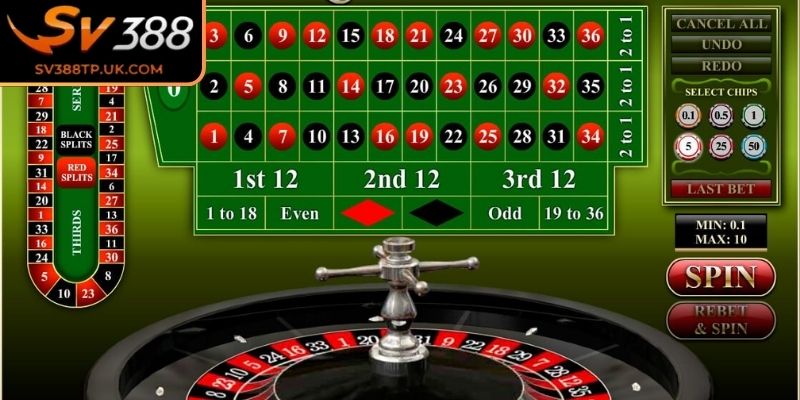 Roulette SV388 - Bước Vào Thế Giới Quay Số Đầy Ma Lực 2 Các cửa cược phổ biến trong Roulette SV388